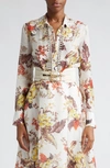 Zimmermann Matchmaker Tropical Long-sleeved Shirt In Ivory Tropical Floral