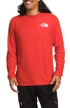 The North Face Box Logo Long-sleeve T-shirt In Red