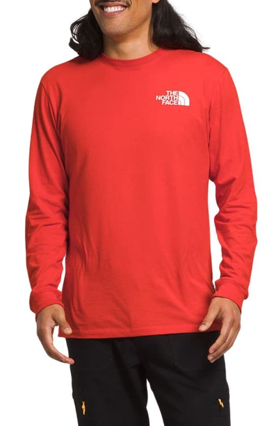 The North Face Box Logo Long-sleeve T-shirt In Red
