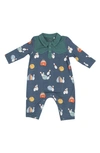 Angel Dear Bowling Print Romper In Navy
