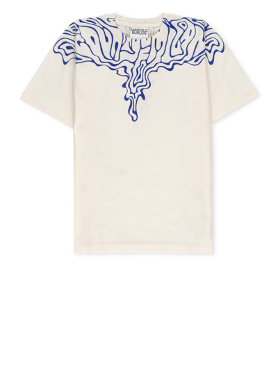 Marcelo Burlon County Of Milan Kids' Fluid Wings Cotton T-shirt In White