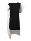 ISSEY MIYAKE ASYMMETRIC WHITE/ BLACK DRESS