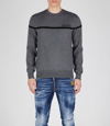 Dsquared2 Logo-embroidered Crewneck Pullover In Grey+black Logo
