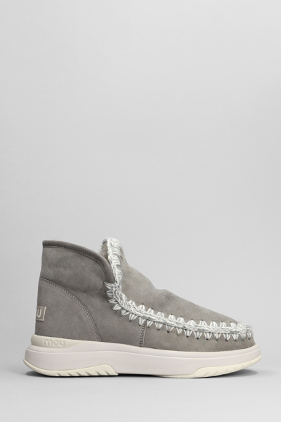 Mou Eskimo Jogger Sneakers In Grey Suede