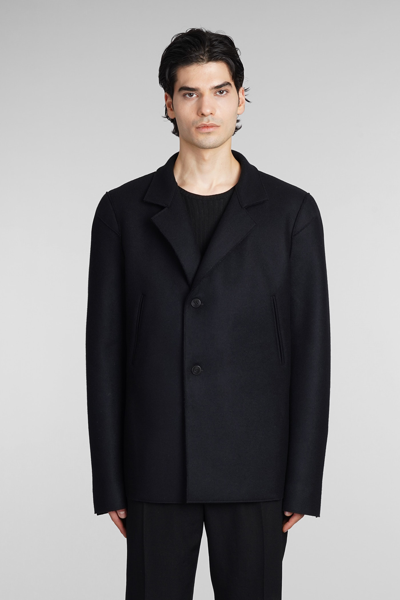Sapio N32 Coat In Black Wool
