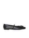 Ferragamo New Vara Bow-embellished Ballet Flats In Black