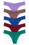 HANKY PANKY ASSORTED 5-PACK LACE ORIGINAL RISE THONGS
