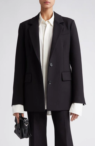 Proenza Schouler Eva Tropical Wool Blazer Jacket In Black