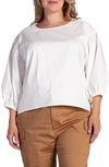 Standards & Practices Saber Balloon Sleeve Blouse In Off White