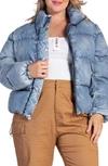 S And P Polaris Puffer Jacket In Indigo Bleach