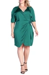 S AND P RARA BUCKLE SATEEN WRAP DRESS