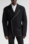 OFF-WHITE OFF-WHITE ZIP TRIM JAPANESE VIRGIN WOOL BLAZER