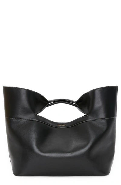 Alexander Mcqueen Seal Logo-embroidered Tote Bag In Black