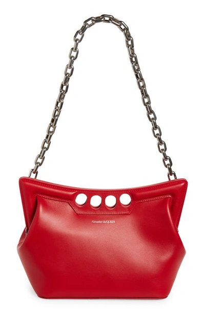 Alexander Mcqueen The Peak Curved Mini Bag In Red