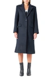 Grey Lab Wool Blend Trench Coat In Navy