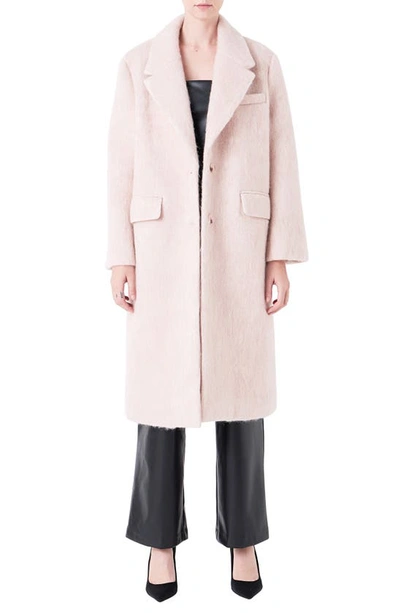 Grey Lab Women's Oversize Single-breasted Long Coat In Heather Blush