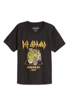 Philcos Kids' Def Leppard Animal Cotton Graphic T-shirt In Black