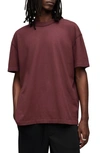Allsaints Isac Oversized Crew Neck T-shirt In Mars Red