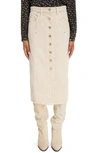 Isabel Marant Étoile Vandy Paneled Denim Midi Skirt In Beige