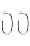 Argento Vivo Sterling Silver U-shape Hoop Earrings In Silver