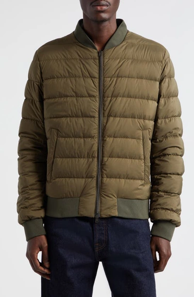 Herno L'aviatore Quilted Nylon Down Jacket In Green