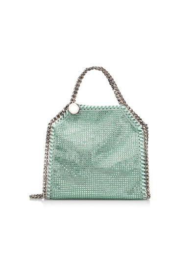 Stella Mccartney Women's Crystal-embellished Satin Tiny Falabella Tote Bag In Mist