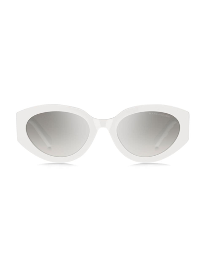 Marc Jacobs 54mm Round Sunglasses In White Grey