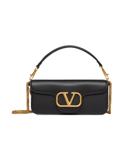 Valentino Garavani Women's Locò Calfskin Shoulder Bag In Black