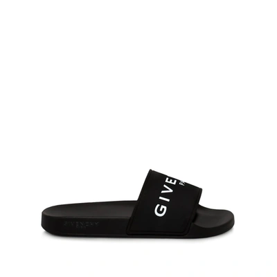 Balenciaga Logo Slide Sandal In Black