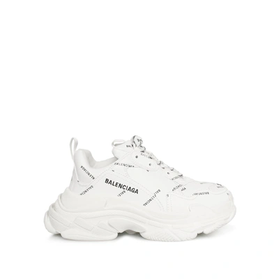 BALENCIAGA ALLOVER LOGO TRIPLE S SNEAKERS