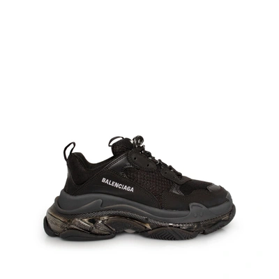 BALENCIAGA MEN'S TRIPLE S CLEAR SOLE SNEAKERS