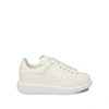 Alexander Mcqueen Oversized Hammered Leather Sneakers In White