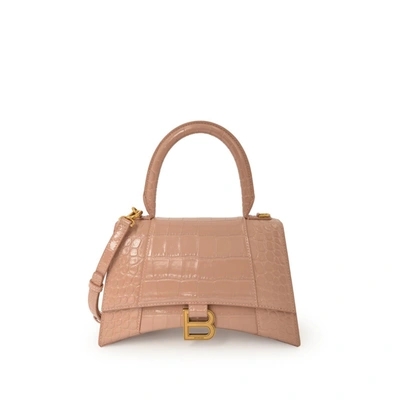 Balenciaga Women's Hourglass Small Croco Embossed Bag