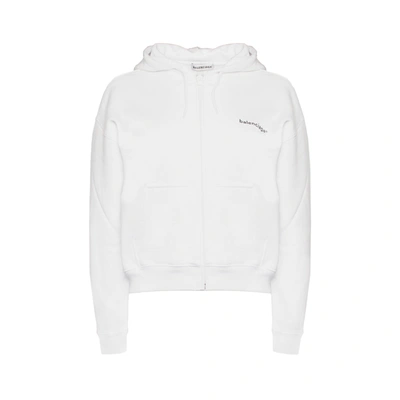 Balenciaga Copyright Logo Zip Hoodie In White