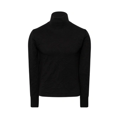 Balenciaga Wrinkled Turtleneck Sweater In Black