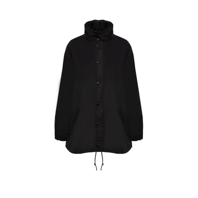 Balenciaga Oversize Logo Nylon Windbreaker In Black