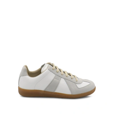 Maison Margiela Replica Leather Sneakers In White