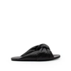 Balenciaga Women's Drapy Leather Slide Sandals