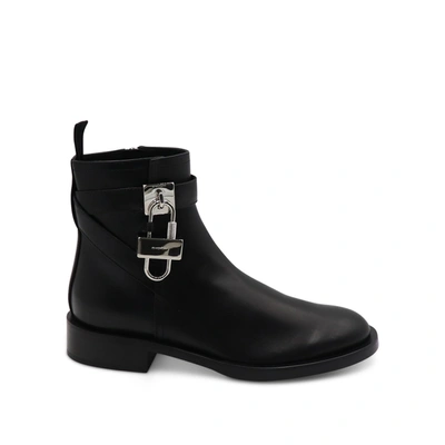 Givenchy Lock Flat Ankle Boots In Black