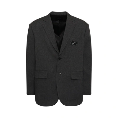 WE11 DONE MEN'S OVERSIZED SUIT LOGO BLAZER