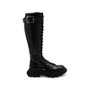 ALEXANDER MCQUEEN TREAD KNEE HIGH LACE UP BOOTS