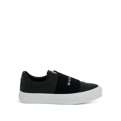 Givenchy City Court Logo-embroidered Leather Low-top Trainers In Black