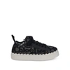 Chloé Lauren Scalloped Logo-detailed Lace And Leather Sneakers