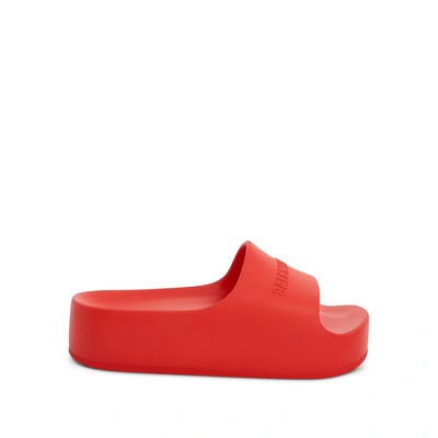 Balenciaga Chunky Slide Sandals In Red