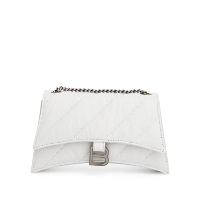 Balenciaga Women's Crush Xs Chain Bag Quilted In White