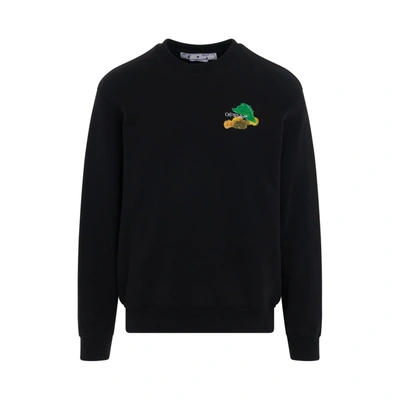 Off-white Brush Arrow Slim Crewneck Sweatshirt In Black