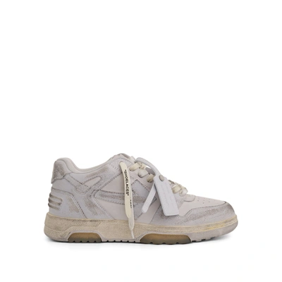 Off-white White Out Of Office Vintage Leather Trainers In Grey