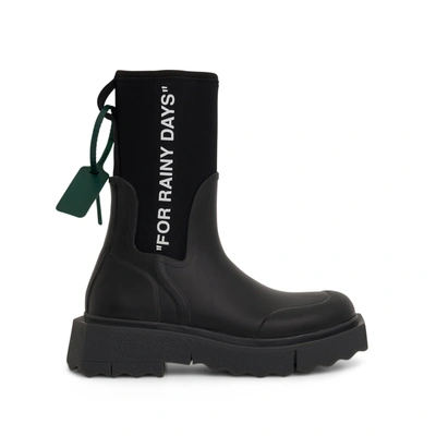 Off-white Women's Sponge Rubber Rainboots In Black White