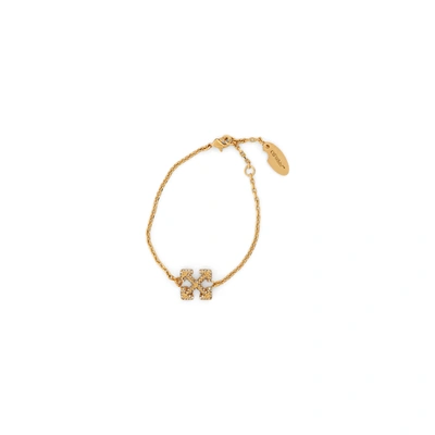 Off-white Pave Arrow Bracelet In Gold
