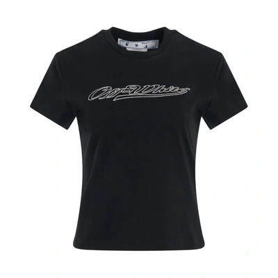 Off-white Bling Logo-print Short-sleeve T-shirt In Negro